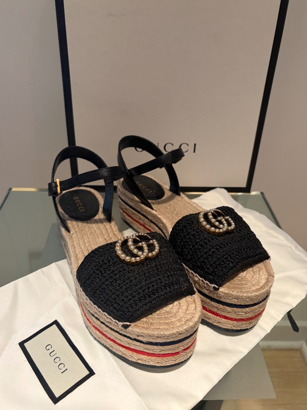 Gucci Black Platform Sandals